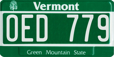 VT license plate OED779