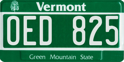 VT license plate OED825
