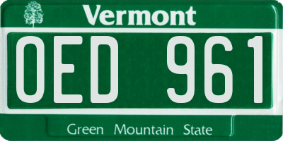VT license plate OED961