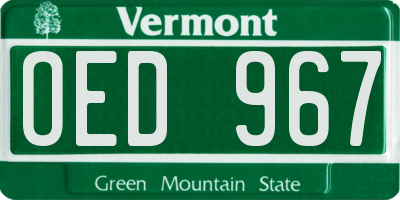 VT license plate OED967