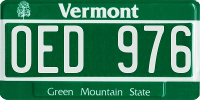 VT license plate OED976