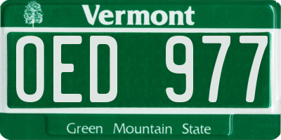 VT license plate OED977