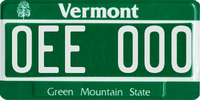 VT license plate OEE000