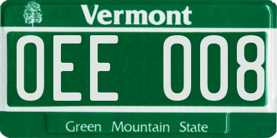 VT license plate OEE008