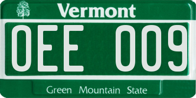 VT license plate OEE009