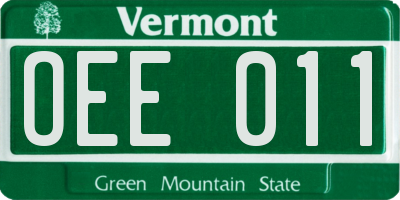 VT license plate OEE011