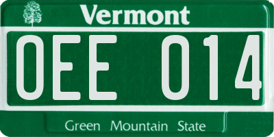 VT license plate OEE014