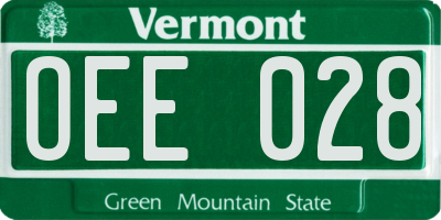 VT license plate OEE028