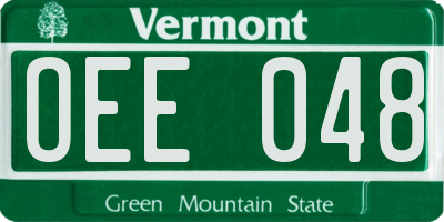 VT license plate OEE048