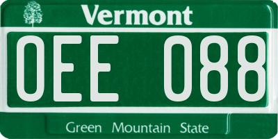 VT license plate OEE088