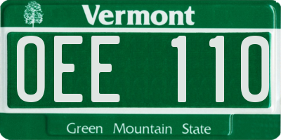 VT license plate OEE110
