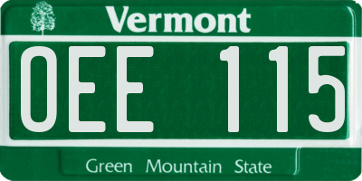 VT license plate OEE115