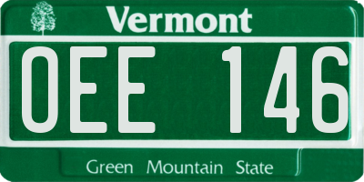 VT license plate OEE146