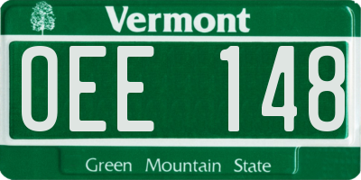 VT license plate OEE148