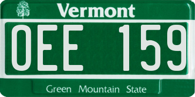 VT license plate OEE159