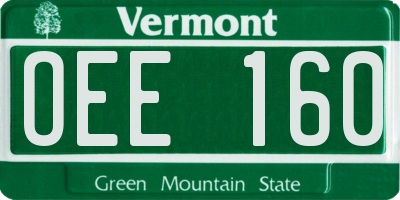 VT license plate OEE160