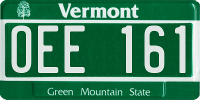 VT license plate OEE161