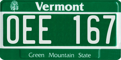 VT license plate OEE167