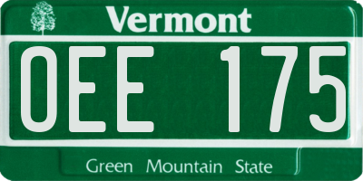 VT license plate OEE175