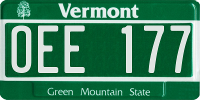 VT license plate OEE177
