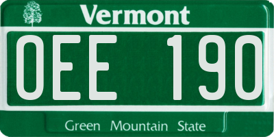 VT license plate OEE190