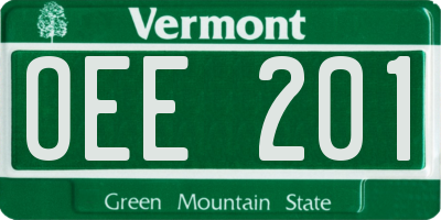 VT license plate OEE201
