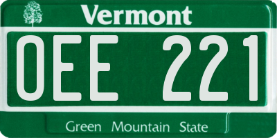 VT license plate OEE221