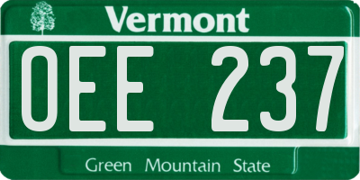 VT license plate OEE237