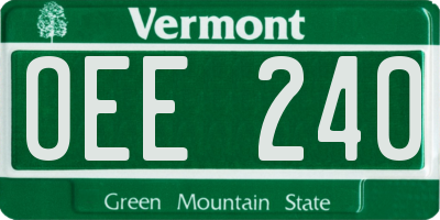 VT license plate OEE240