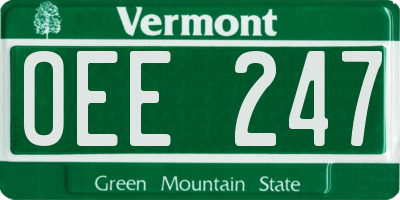 VT license plate OEE247