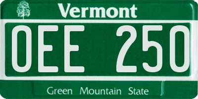 VT license plate OEE250