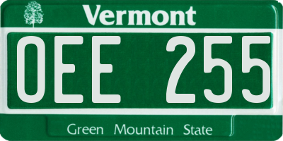 VT license plate OEE255
