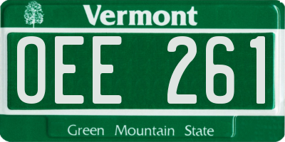 VT license plate OEE261