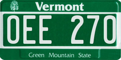 VT license plate OEE270