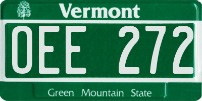 VT license plate OEE272