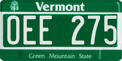 VT license plate OEE275