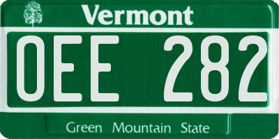 VT license plate OEE282