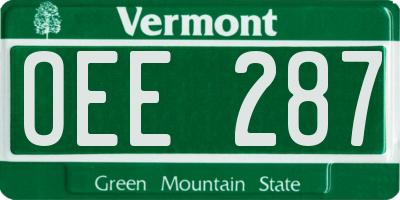 VT license plate OEE287