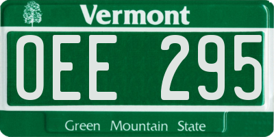VT license plate OEE295