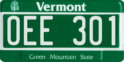 VT license plate OEE301