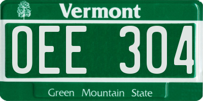 VT license plate OEE304