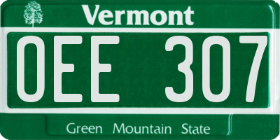 VT license plate OEE307