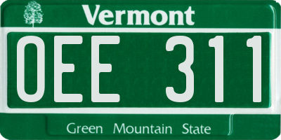 VT license plate OEE311