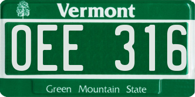 VT license plate OEE316