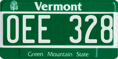 VT license plate OEE328