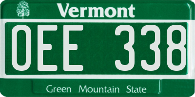 VT license plate OEE338