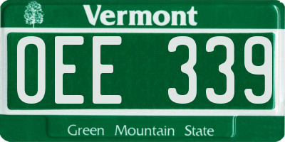VT license plate OEE339