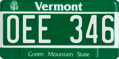 VT license plate OEE346