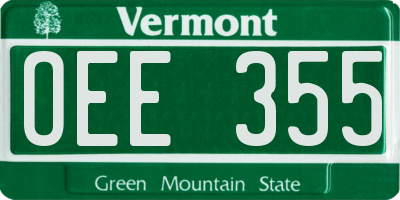VT license plate OEE355