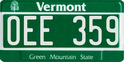 VT license plate OEE359